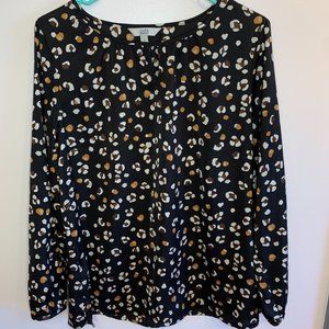 Croft & Barrow Small Black and Brown Long Sleeve Top